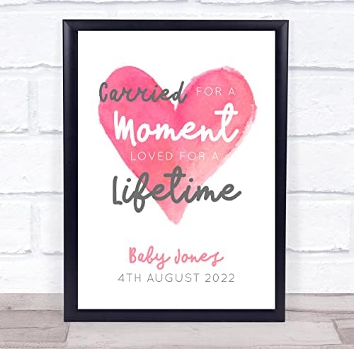 Carregado por um momento, perda de bebê despedida Memorial Pink Personalizado Print