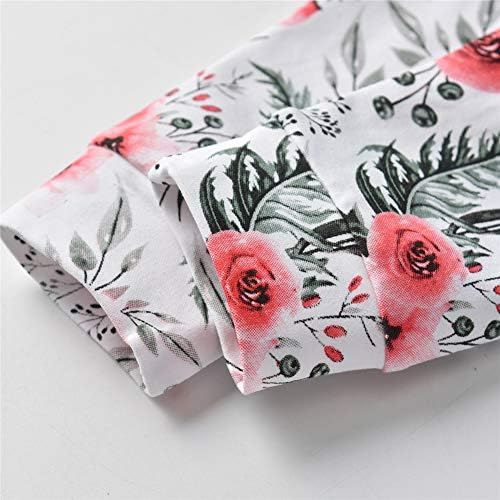 Roupas de menina de menina de manga comprida Capuz floral calças de moletom com traje de cabeça de bolso