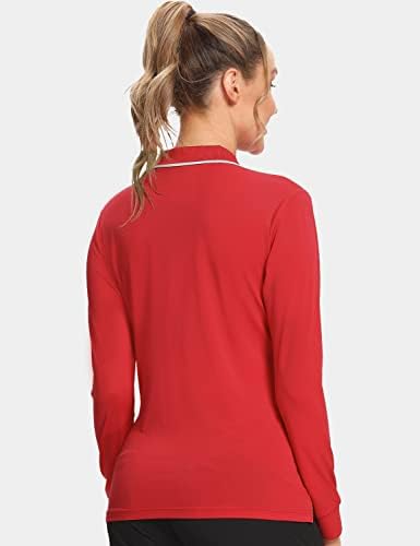 Camisas de pólo hiverlay para mulheres colarinhas de golfe camuflado tampos slim fit upf 50+ fit seco de umidade wicking