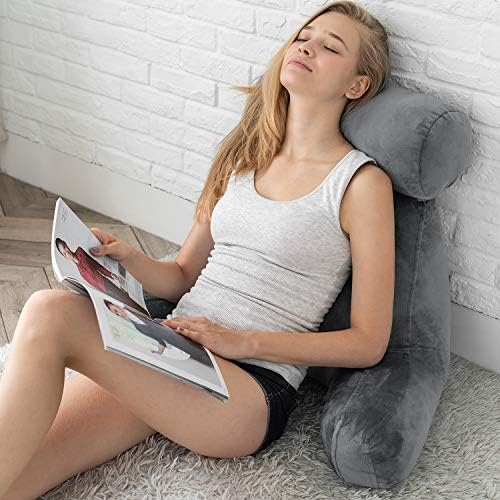 Cama Zoemo Rest Leiting Pillow - Almofadas de cama com descanso de braço e rolo de pescoço para ler assistir TV na cama
