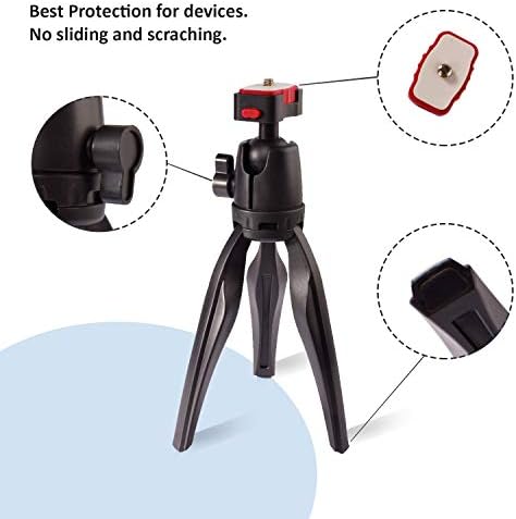 Mini Plendoo Telefone Tripod Stand 180 ° Rotacional Tripé portátil leve com suporte para telefone e obturador remoto, compatível