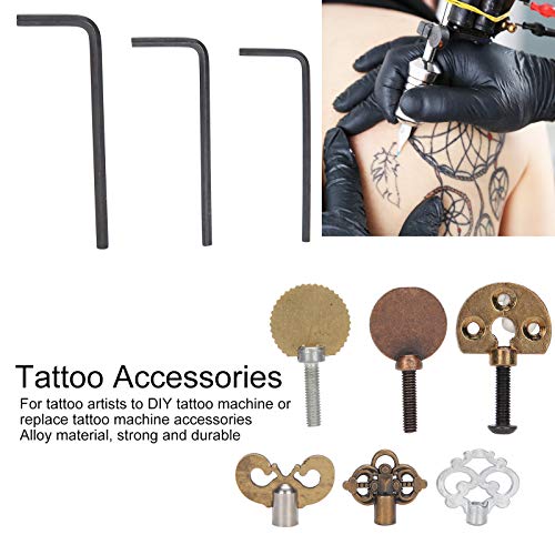Conjunto de chave hexáfego Allen Chave, máquina de tatuagem Tatloff para parafuso Tatuagem de trava de trava de trava hexa