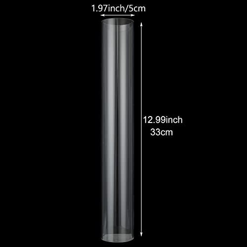 6pcs Tubo de policarbonato transparente, tubo plástico redondo de 2 diâmetro, tubo de plástico DIY, parede de armazenamento