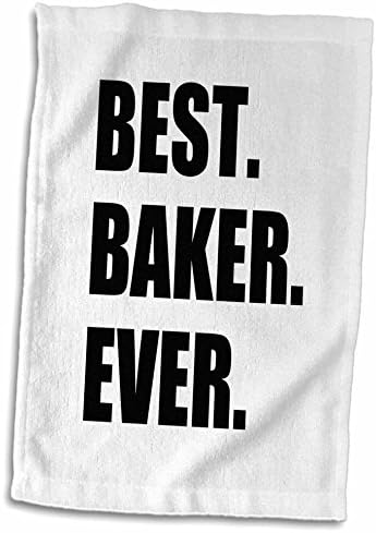 3Drose Best Baker Baker Black Text-Hobby Work and Job Pride Gifts Toalha, 15 x 22, branco