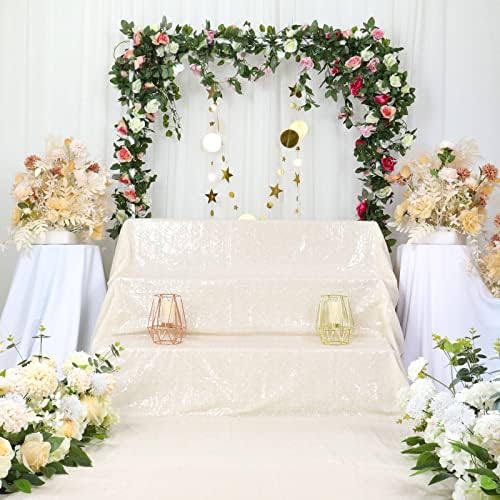 Corredor de corredor para casamento marfim de 15ftx4ft corredor de lantejoulas de cerimônias externas decoração decoração