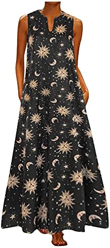 Vestidos de verão nokmopo para mulheres 2023 moda moda casual Retro Print Dress Vestido com decote em V mangas de