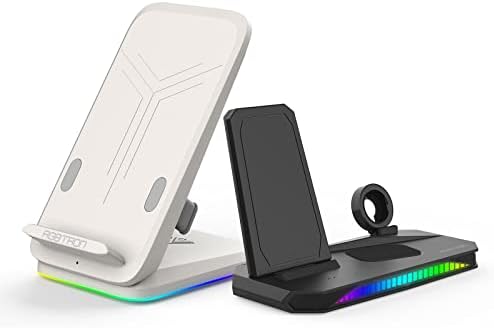 Carregador de telefone sem fio de 15w RGB + 3in1 estação de carregamento sem fio para configuração da mesa de jogos