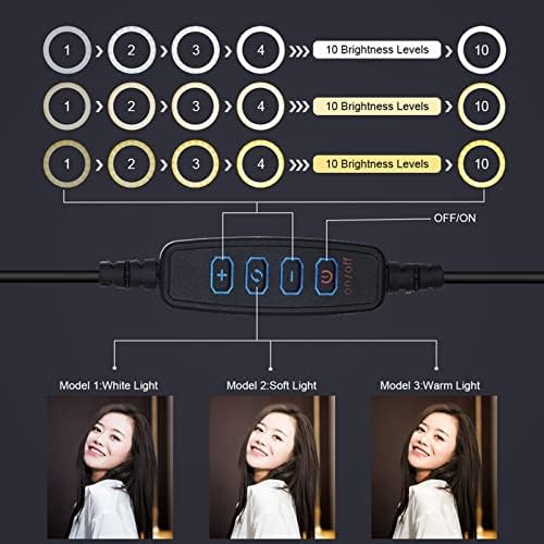 Mobestech 3Sets Bracket Selfie Light Preencher anel de maquiagem Preenchimento com o círculo de lâmpadas de desktop de fluxo