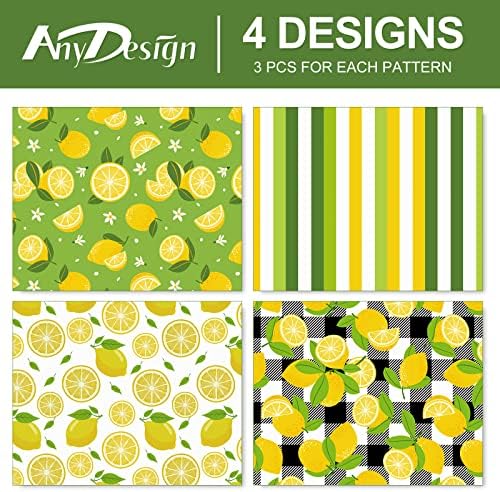 AnyDesign 12pcs Lemon embrulhando papel