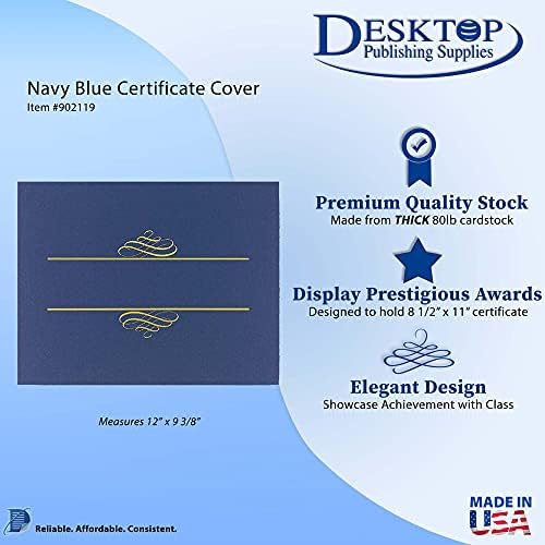 Tampa do certificado de crista de valor azul da Marinha - 25 capas