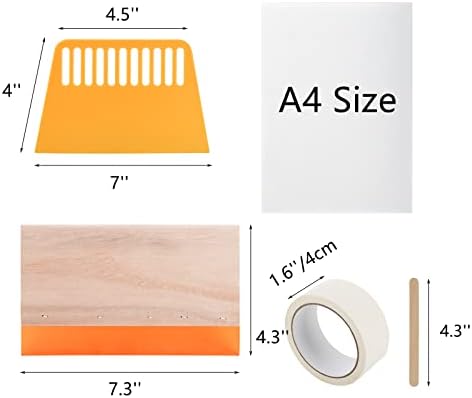 Lyellfe 36 peças Salte Kit de impressão de impressão, inclua 3 moldura de seda de seda de madeira, rochas, filme de transparência