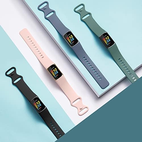 Ouwegaga Compatível com Fitbit Charge 5 Bandas para mulheres, pulseiras de reposição à prova d'água macia para Fitbit Charge
