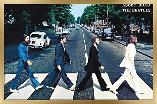 Trends International Beatles-Abbey Road Wall Poster, 22.375 x 34, versão emoldurada de prata