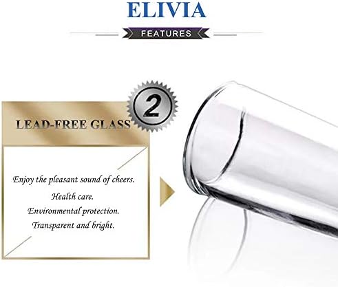 Elivia Shot Glass Set com base pesada, 1,2 oz de óculos transparentes para uísque e licores - JM02