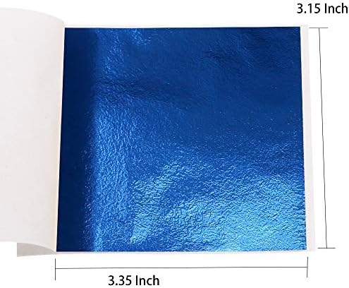 MY BERG IMITATION GOLD Blue Leaf 100 Folhas Distolina de Gilding 3,15 por 3,35 papel de papel alumínio para pinturas