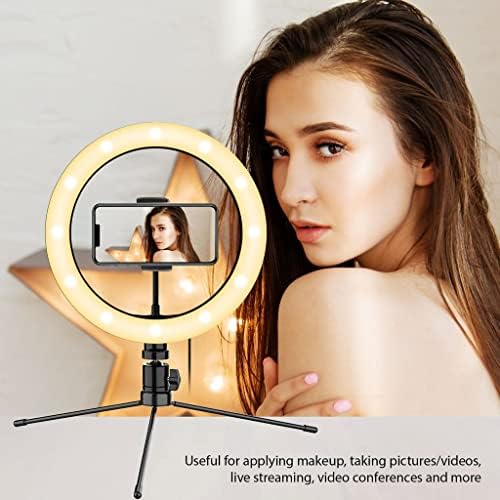 Anel de selfie brilhante Tri-Color Light Compatível com o seu Spice Mobile Stellar Glide Mi-438 10 polegadas com remoto para transmissão