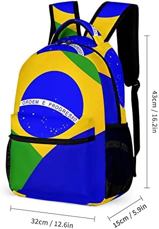 Bandeira brasileira de 3 peças Backpacks Backs Saco de lancheira Lápis Combinação para homens Daypack