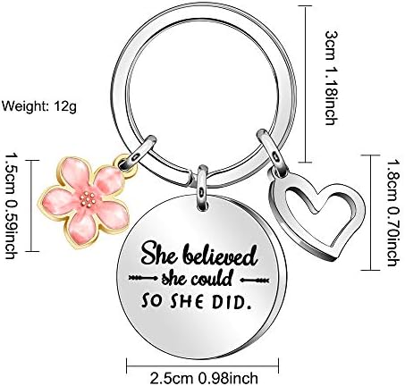 Maxforever Inspirational Quote Keychain Keyring Gifts Gift Moman Girl Chain Gift para filha, sobrinha, irmã, melhores