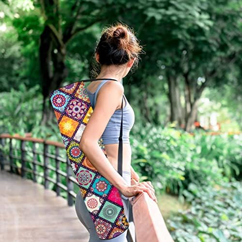 Bolsa de tapete de ioga ratgdn, exclusivo Mandala Exercício ioga transportadora de tape