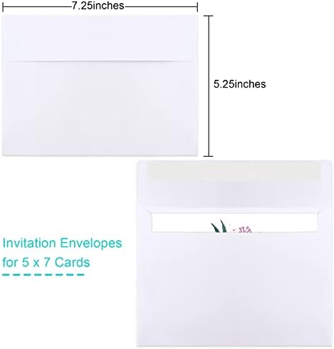 50 pacotes 5x7 envelopes, envelopes brancos A7, envelopes 5x7 para convites, envelopes de convite para impressão, envelopes