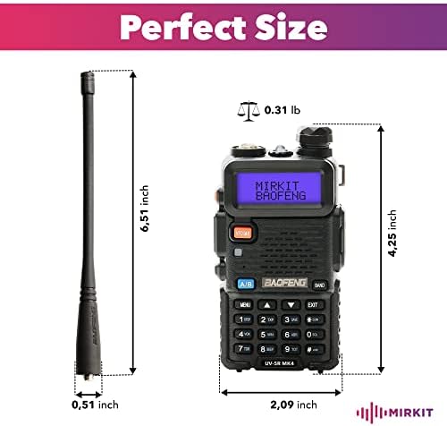 Baofeng Ham Radio UV-5R Mk4 Mirkit 8 Watt Max Power By Way Radio com 1800 Mah Baofeng Battery e Mirkit cordão de rádio Ham Operador