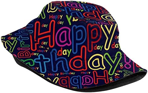 Feliz Aniversário Capéu de Chapéu Fisherman Hat Hat Travel Viagem Sol Capéu de Capinho ao ar livre Para homens unissex homens