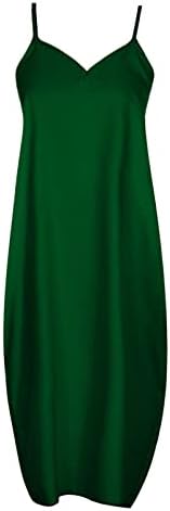 Narhbrg 2023 Vestido maxi sólido feminino Vestidos maxi soltos para os bolsos juniores Camisole Long Dress Plus Size