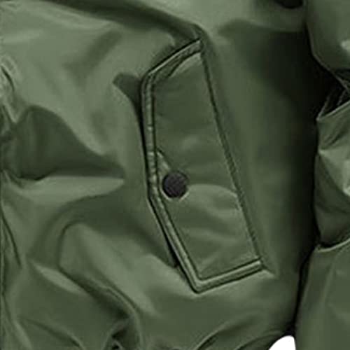 Homens de inverno de vôo quente jaqueta bombardeira fit fit à prova de vento Full Zip Military Military Jacket