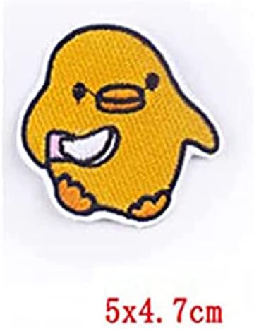 Duck segurando um patch bordado de faca Frony Funny Cute Meme Patch Ferro em costura em jeans e roupas de bordado bordado