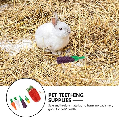 Brinquedo de cenoura Stobok 5pcs coelho mastigar brinquedos de cenoura brinquedos de coelho molar para pequenos animais