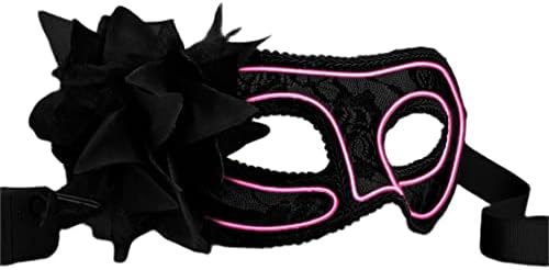 Blinkee rosa eletro luminescente máscara de festa de renda preta