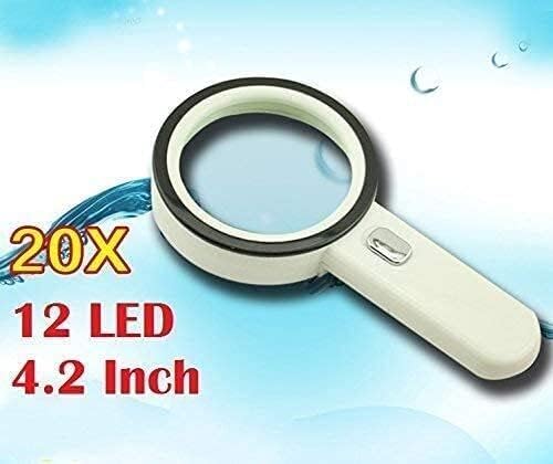 Linente para leitura LONGAÇÃO VILHO HD HORTHLD 4. 2 polegadas de lupa 20x com 12 luzes LEDs LELTING LENS DE LENS ÓPTICA