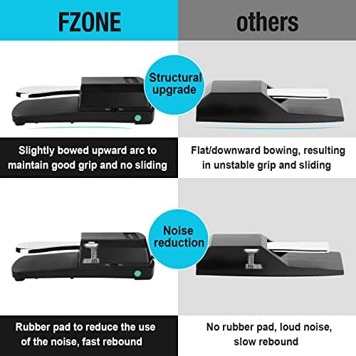 FZONE Sustain Pedal for Midi teclados de pianos digitais pedal de 6,6ft Cabo de extensão, interruptor de polaridade