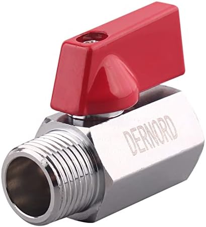 Dernord Brass Mini Válvula de Bola NPT NPT, Chrome banhado