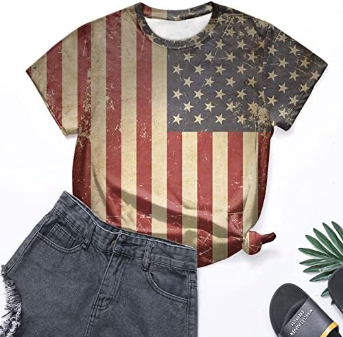 4 de julho Camisa para mulheres verão 2023 plus size saindo sexy tops fofos da independência T-shirt blusa Tops