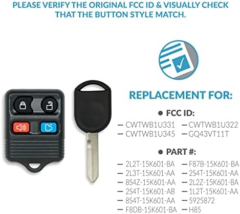 Keless2go Substituição para entrada de veículos FOB de entrada de carros remotos que usam autoprogramação com novo transponder de 80