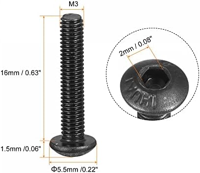 UXCELL M3X10MM MOLEXO DE BOTÃO DE BOTÃO DE CABEÇA PARA PARA PARA PARA PARA PARA PARA PREFEÇOS DE ALOLO DE AÇO 100PCS