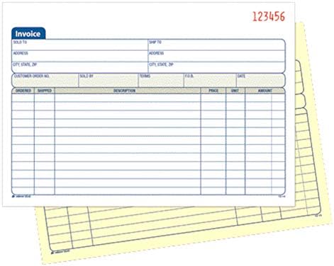 Livro da fatura de Adams, 2 partes, sem carbono, 5-9/16 x 8-7/16 polegadas, 50 conjuntos por livro e livro de vendas de propósito geral,