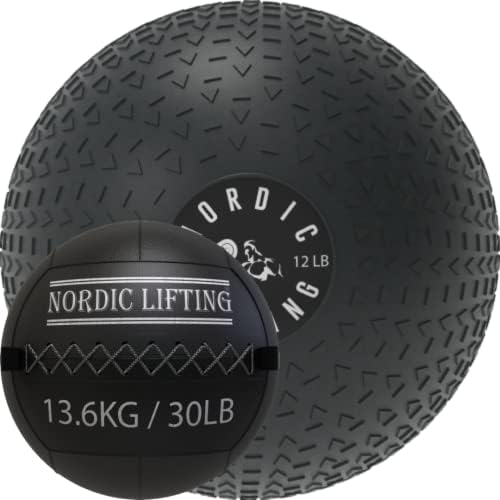 Pacote Nordic Lifting Slam Ball 12 lb com bola de parede 30 lb