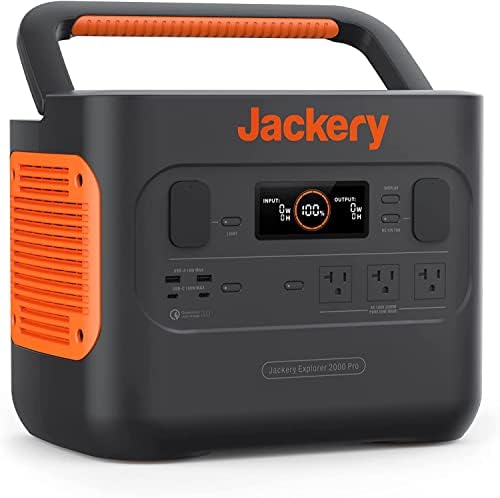 Jackery Explorer 2000 Protable Power Central, capacidade de 2160Wh com pontos de venda 3x120V/2200W, Bateria de lítio móvel solar