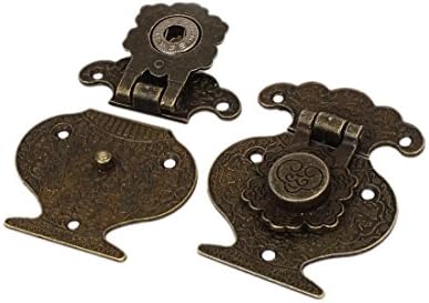 Aexit Caixa de madeira Hardware de gabinete de estilo vintage TOLTA TOLAÇÃO HASP HASP Bronze Tone de 60 mm Comprimento de