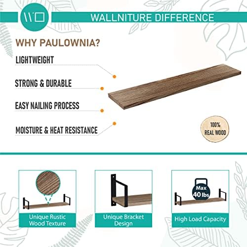 Wallniture Toledo prateleiras flutuantes para parede, prateleira de parede para decoração da sala de estar, organização