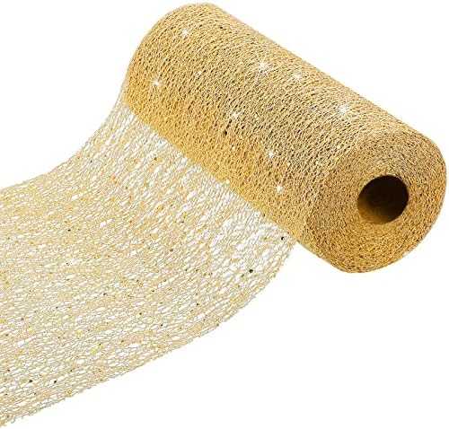 10 polegadas x 60 pés de largura Glitter Mesh Ribbon embrulhando artesanato diy presente fita de Natal fita de fita de metal para criar