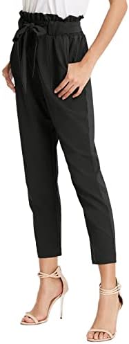 Dia das leggings for Women Plus Size calça feminina calça Slim Casual Cropped Paper Bag Cintura Plusor de ioga de tamanho