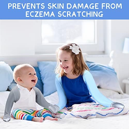 Sureio 2 peças Baby Fique em Mitts de arranhões Eczema Luvas Crianças Mangas eczema Baby Mittens Clothing Eczema para