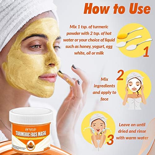 Máscara facial de açafrão natulo - máscara de iluminação da pele com açafrão e argila de bentonita - máscara facial