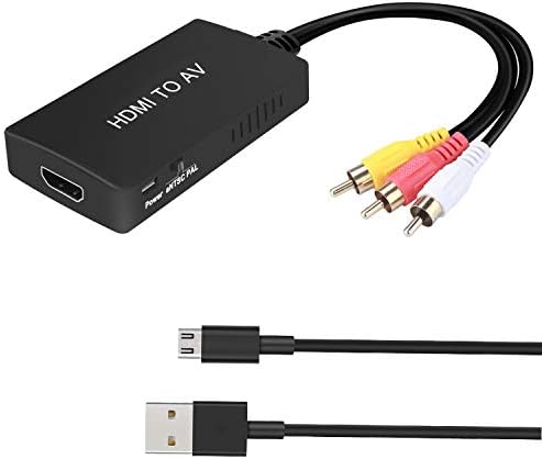 Conversor HDMI para RCA, HDMI para AD 3RCA CVBS Composite Video Audio Converter Adapter suporta PAL/NTSC para TV Stick, Roku, Android