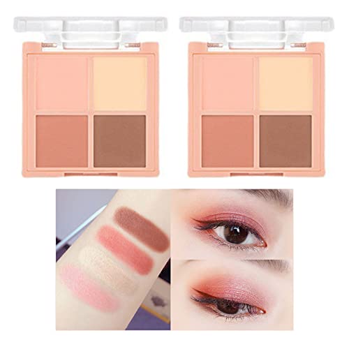 2pc 4 Eyeshadow de cor diariamente use sombra de alto valor Eyeshadow Durável Blend Durável Delineador de canal de maquiagem