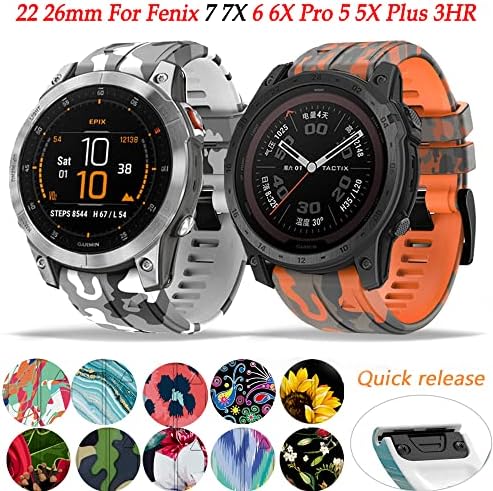 DJDLFA 26 mm Silicone Redunda rápida Band para Garmin Fenix ​​7 7x 6 6x Pro 5x 5 mais 3 h Mk2 EasyFit Smart Watch Wrist Correa