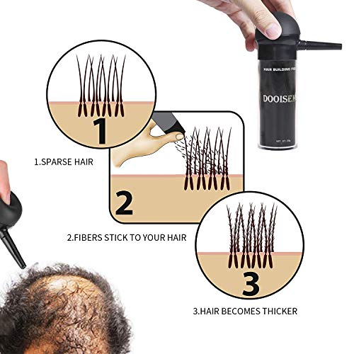 Fibras de construção de cabelo dooisek 28g Pacote, preencha cabelos finos ou afinados, spray espessante oculta a